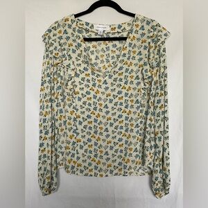 POPSUGAR Cream Long Sleeve Ruffled Blouse